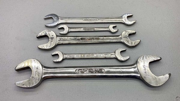 Sidchrome Open Ended Whitworth Spanner Set Sizes - 1/2" > 5/8"  7/16" > 3/8"   5/16" > 3/8"   1/4" > 3/16"  1/8" > 3/16"