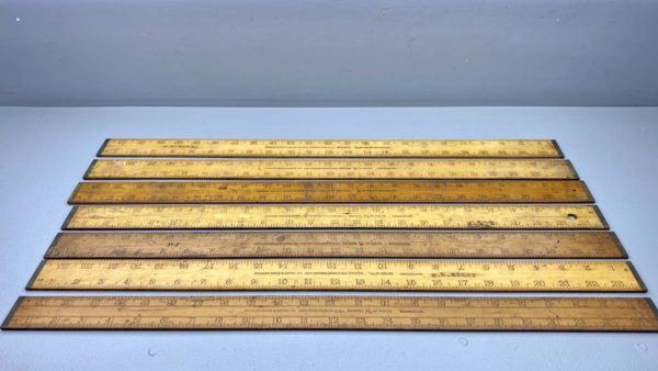 Stanley Rule & Level Shrinkage Rule Set Measuring 1/12, 1/10, 1/8, 3/32, 3/16, 1/4 and 5/16" In Good Condition