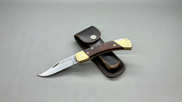 Schrade USA LB7 Pocket Knife With Leather Sheath 3 5/8" blade In Good Condition