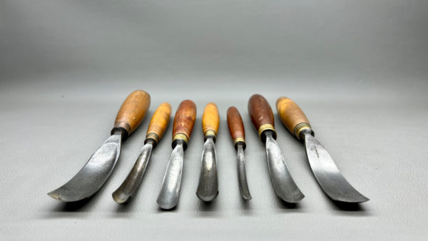 Set Of 7 Gouge Chisels Marples & Addis In Good Condition