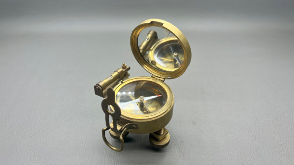 Natural Sine Stanley London Brass Compass 80mm Diameter 80mm High