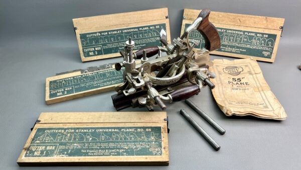 Stanley No 55 Combination Plane 4 Packs Of Cutters In Good Condition Stanley Rule & Level Logo