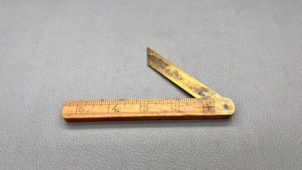 Bevel Rule 5" Long In Brass & Timber - Uncleaned