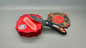 Smith & Wesson Fire Dept American Heroes Knife & Coin 220mm Long In Top Condition